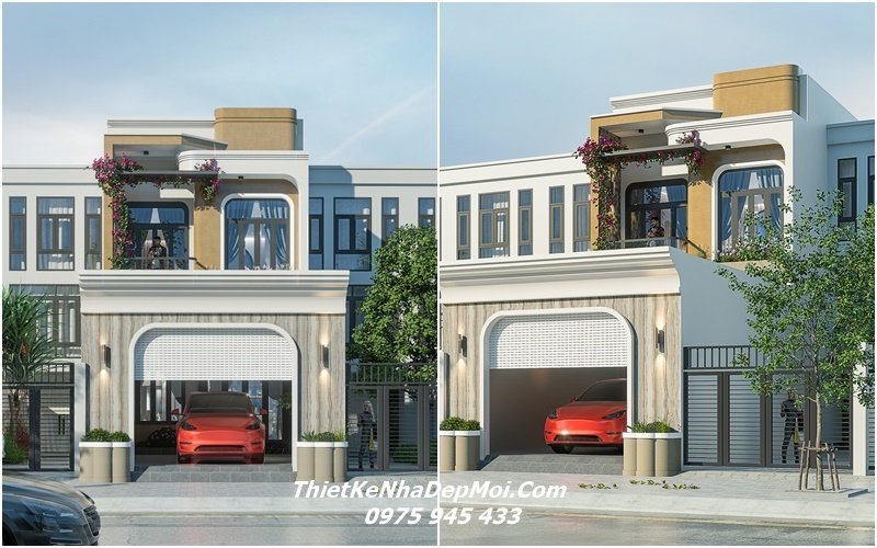 20 Kiểu nhà mặt tiền bề ngang rộng 6m 2 tầng đẹp nhất mọi thời đại Nhà ống mặt tiền 6m có gara để ô tô