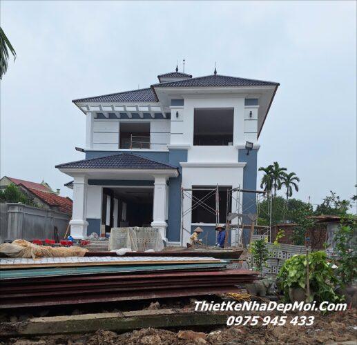 Những kiểu nhà 2 tầng có bản vẽ đầy đủ hoàn chỉnh cho thợ xây Nhà mái Nhật 2 tầng 5 phòng ngủ có bản vẽ chi tiết