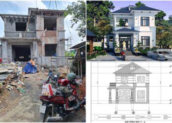 Mẫu nhà 2 tầng 5 phòng ngủ 1 phòng thờ chi phí hoàn thiện khoảng 2 tỷ năm 2027