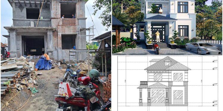Bản vẽ xây dựng nhà 2 tầng 1 trệt 1 lầu mái Nhật anh Sơn xây xong cập nhật thêm Mẫu nhà 2 tầng 5 phòng ngủ 1 phòng thờ chi phí hoàn thiện khoảng 2 tỷ năm 2027