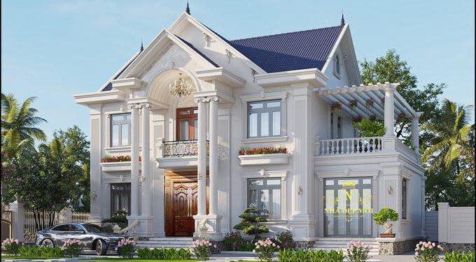 Bản vẽ kỹ thuật xây nhà mái Thái ở quê 2 tầng nằm ngang tiết kiệm 2026 Mẫu biệt thự sân vườn 2 tầng mái thái đẹp 2026