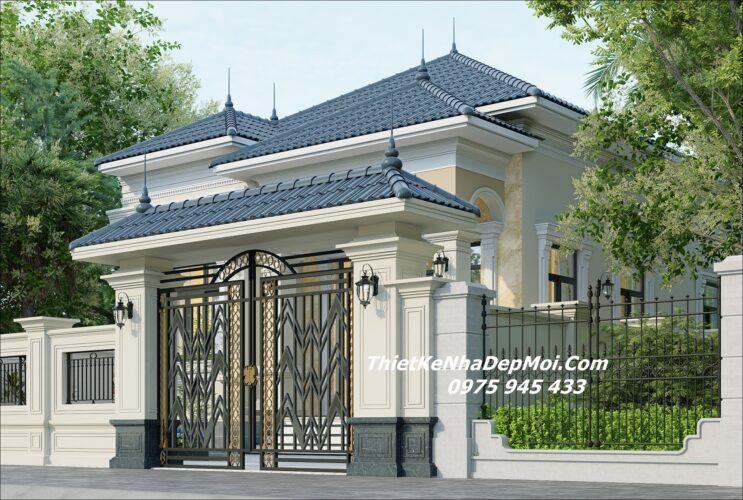 Bản vẽ thiết kế nhà diện tích 9x14m 1 tầng mái nhât 