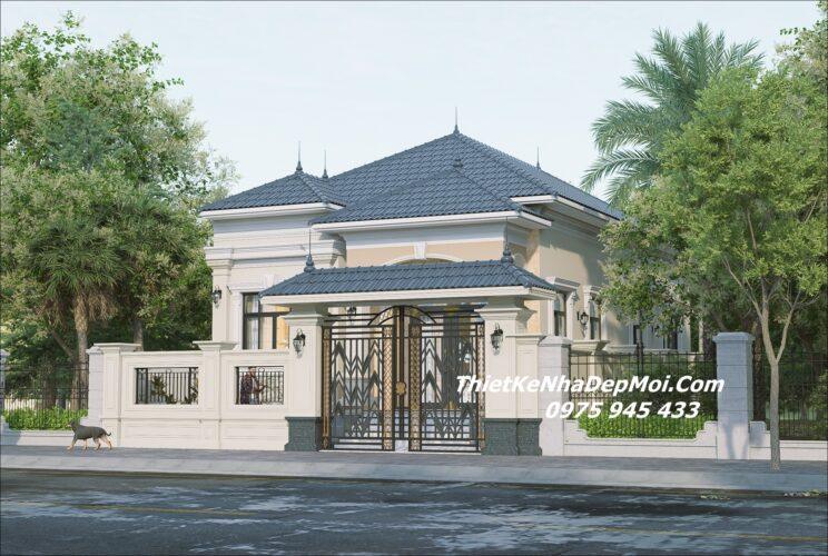 Nhà 1 tầng mái Nhật 3 phòng ngủ kiểu châu âu 