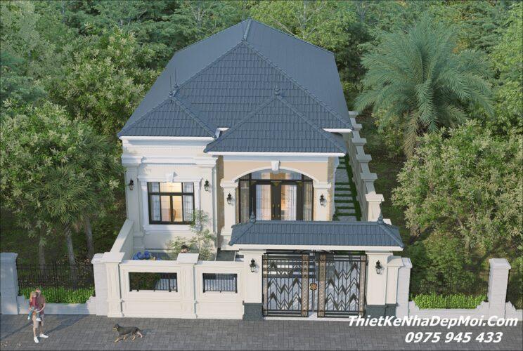 Mẫu nhà đẹp 9x14m 2 tầng mái Nhật 