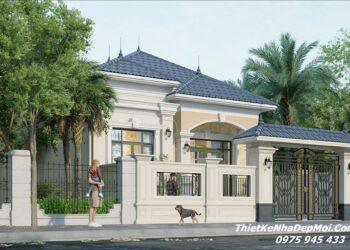 Mẫu thiết kế nhà cấp 4 tân cổ điển 9x14m lợp ngói