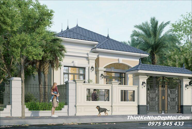 Mẫu thiết kế nhà cấp 4 tân cổ điển 9x14m lợp ngói 