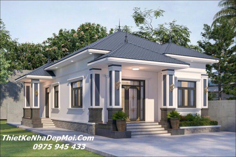 Mẫu nhà trệt mái Nhật 4 phòng ngủ 10x20m ở quê hiện đại châu âu 