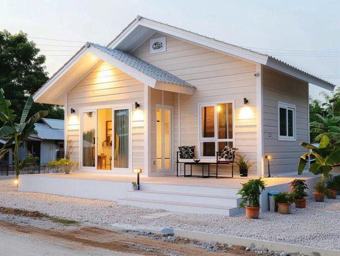 Mẫu nhà mái thái 1 tầng đẹp 60m2 