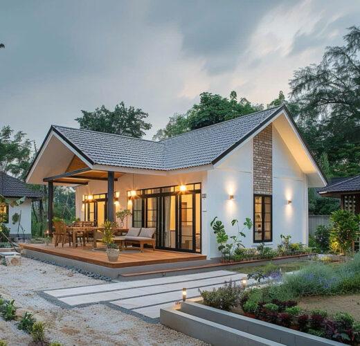 Mẫu thiết kế nhà nhỏ đẹp 1 tầng mái thái 