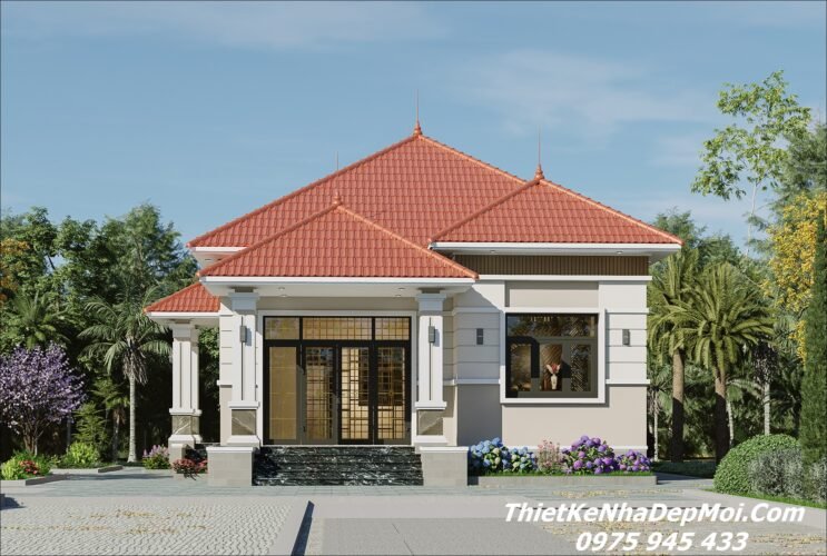 100 Mẫu thiết kế nhà vườn mái ngói đẹp ở quê nông thơn mới 2026 Nhà cấp 4 truyền thống mái lợp ngói đỏ nông thôn đẹp 150m2