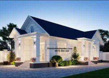 Mẫu nhà 1 tầng 3 phòng ngủ mái thái 8x20m