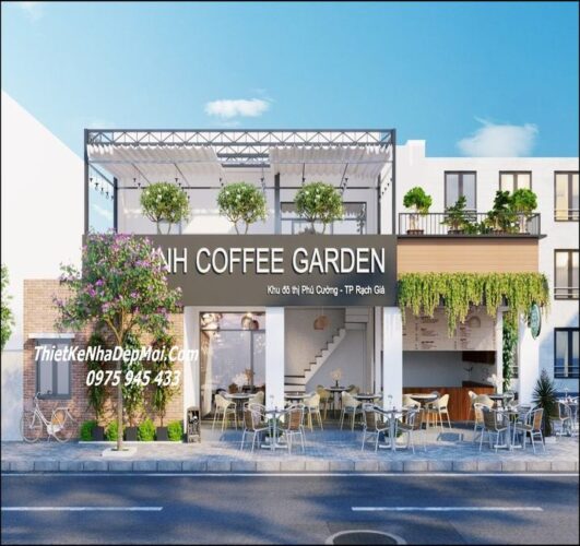 Những mẫu thiết kế quán cafe hiện đại có tầng sân thượng NHÀ ĐẸP MỚI