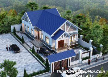 Nhà trệt mái thái 4 phòng ngủ
