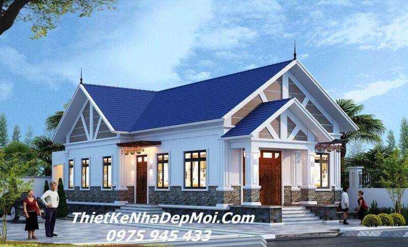 Nhà mái ngói 1 tầng 4 phòng ngủ 10x20m