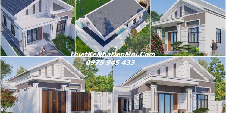 Nhà cấp 4 hiện đại 8x16m 3 phòng ngủ