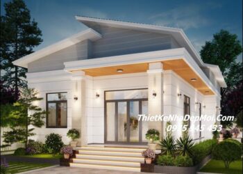 Mẫu nhà trệt mái lệch 170m2 đẹp 3 phòng ngủ 1 phòng thờ 2024