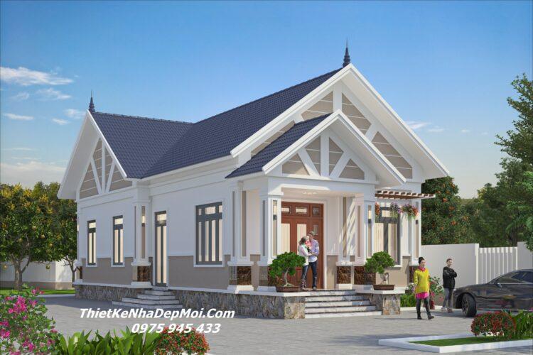 Nhà mái Thái ba phòng ngủ diện tích thiết kế xây dựng bao nhiêu là vừa 