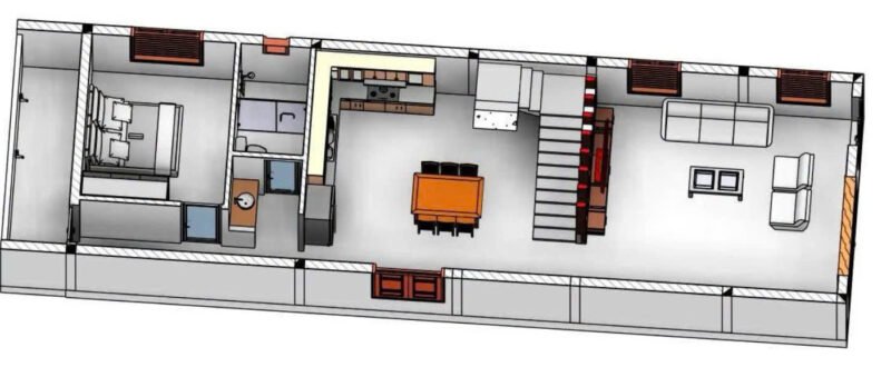 20 Kiểu nhà mặt tiền bề ngang rộng 6m 2 tầng đẹp nhất mọi thời đại Mặt bằng nhà 2 tầng rộng 6m dài 17m 4 phòng ngủ