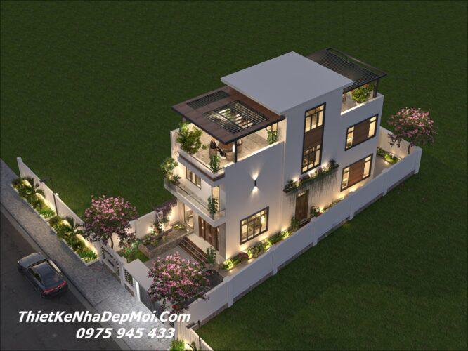 Mẫu nhà đẹp 2 tầng 7x20m 4 phòng ngủ 