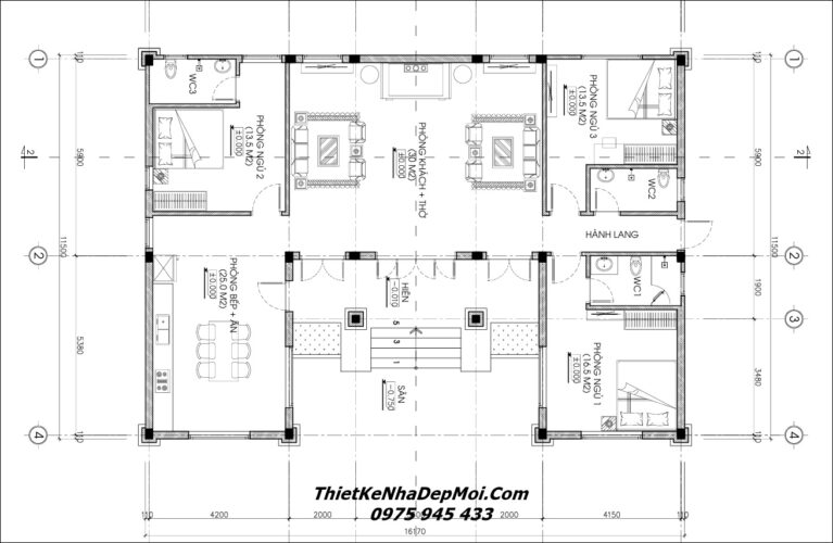 Các kiểu nhà vườn hình chữ U cấp 4 kiểu Tam Hợp Viện ở quê đẹp 2026 Bản vẽ thiết kế nhà tam hợp viện hình chữ U mái Nhật 150m2 3 phòng ngủ 1 phòng thờ