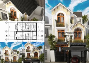 Nhà mái thái 1 trệt 2 lầu 8x9m diện tích