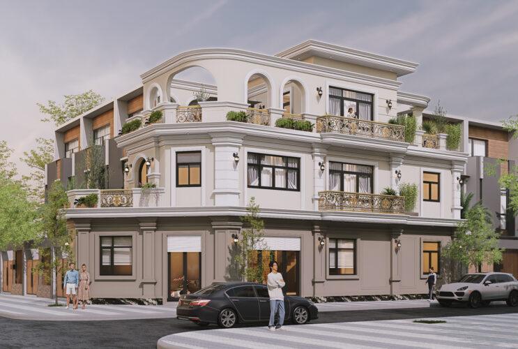 Biệt thự góc 2 mặt tiền 3 tầng đẹp 