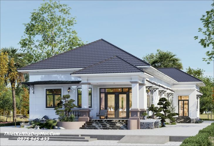 Mẫu nhà 1 tầng rộng mặt tiền 15m 
