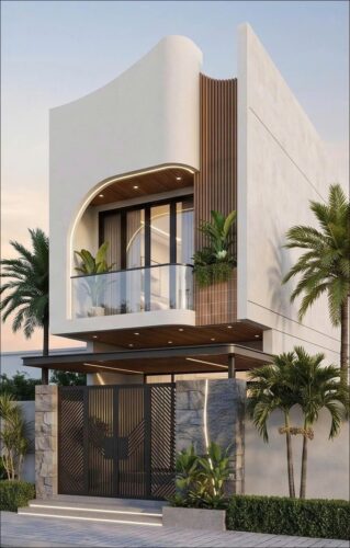 Những mẫu nhà 1 trệt 1 lầu đơn giản có mặt tiền tối giản tiết kiệm Phối cảnh 3D nhà phố 2 tầng đẹp hiện đại giá rẻ năm 2027