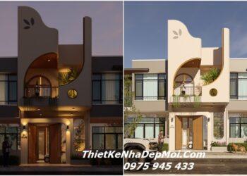 Mẫu nhà ốn có tầng lửng đẹp thông tầng