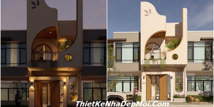Mẫu nhà ốn có tầng lửng đẹp thông tầng