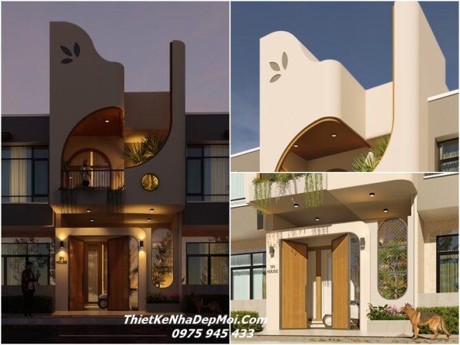 Mẫu nhà cấp 4 hiện đại 2 tầng đơn giản mà đẹp 2026 