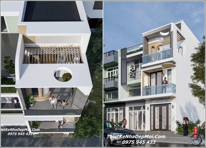 Những mẫu thiết kế nhà phố đẹp diện tích nhỏ 35m2 3 tầng hiện đại 2026 Nhà phố 3 tầng hiện đại diện tích 35m2 đẹp