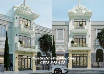 Mẫu nhà ống tân cổ điển đẹp 1 trệt 2 lầu 4x16m