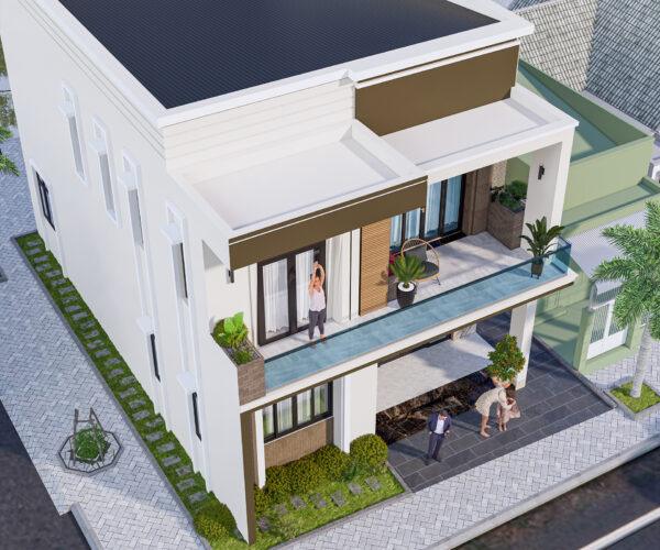 Những mẫu nhà đẹp 2 tầng 80m2 chi phí khoảng 1 tỷ đến 1.3 tỷ năm 2026 Mẫu nhà vuông 80m2 mái bằng 2 tầng