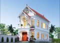 Mẫu nhà 6x20 1 trệt 1 lầu mái thái đẹp 3 phòng ngủ 1 phòng thờ