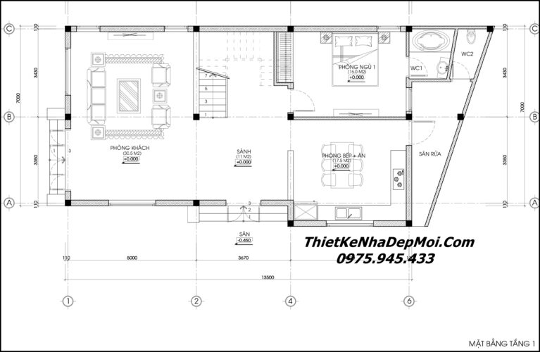 Mẫu nhà 2 mặt tiền mái Nhật 2 tầng hiện đại chú Hưng Bản vẽ nhà 2 mặt tiền 2 tầng 4 phòng ngủ hiện đại mái Nhật