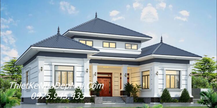 Mẫu nhà cấp 4 hình chữ U đẹp 2025