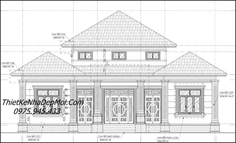 Mẫu nhà vườn mái Nhật 1 tầng tân cổ điển anh Quý Bản vẽ nhà chữ U 1 tầng cấp 4 đẹp 2026