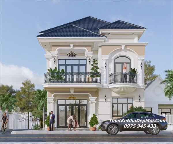 Bản vẽ nhà mái Nhật 2 tầng 4 phòng ngủ ở quê tiết kiệm chỉ khoảng 1.4 tỷ Bản vẽ nhà 2 tầng 80m2 4 phòng ngủ 1 phòng thờ 8x10m