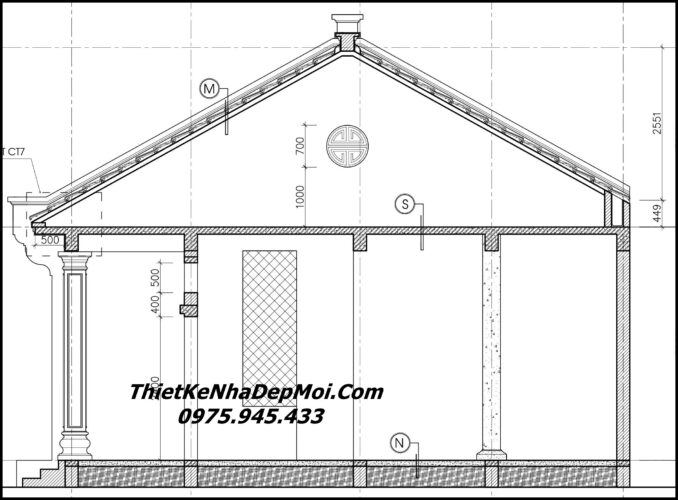 Bản vẽ xây nhà truyền thống nông thôn đồng bằng băc bộ
