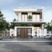 Mẫu nhà 2 tầng 10x10 hình vuông hiện đại