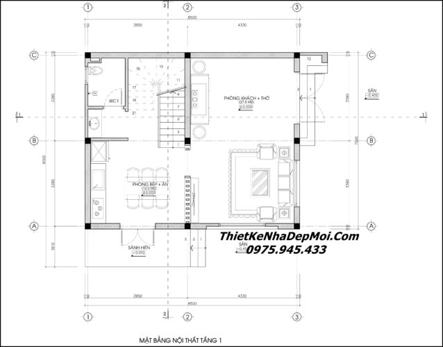 Mẫu nhà vuông 2 tầng mái bằng đẹp hiện đại thiết kế cho em Trưởng Bản vẽ thiết kế nhà 2 tầng hình vuông 9x9