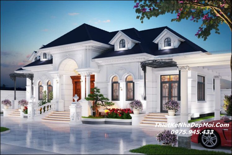 Mẫu nhà 5 gian mái Nhật đẹp có sân vườn nghỉ dưỡng bác Tư Mau nha 5 gian mai nhat hien dai kiểu 1 tang cap 4 tret dep