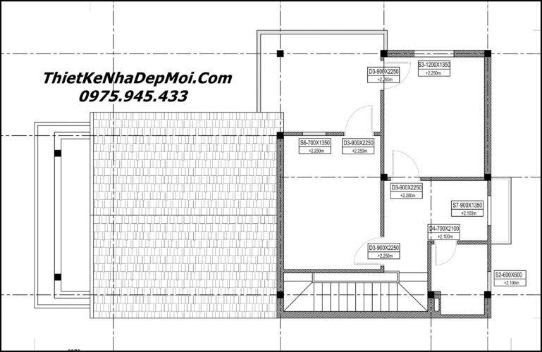 Cách thiết kế nhà gác lửng chữ L 3 phòng ngủ hiện đại mặt tiền 10m