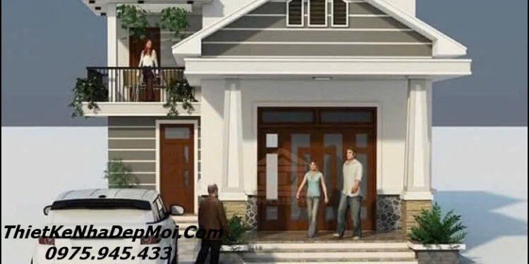 Mẫu nhà 1 tầng có gác lửng mặt tiền 10m chi phí 1 tỷ 3 phòng ngủ hình chữ L