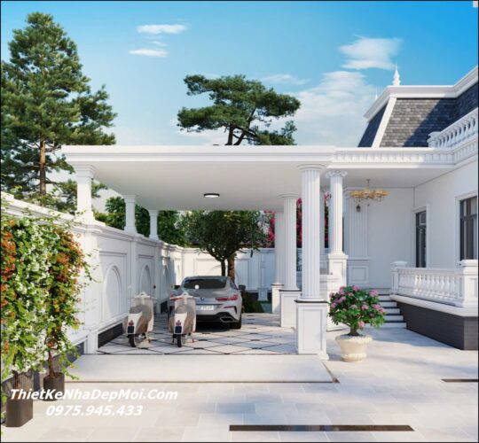 KTS thiết kế tiểu cảnh sân vườn nhà biệt thự 1 tầng đẹp 