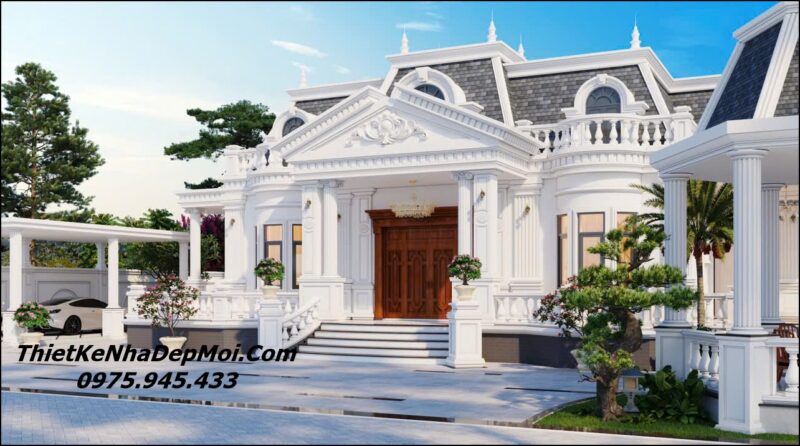 Mẫu nhà 5 gian mái ngói đẹp 3 phòng ngủ 