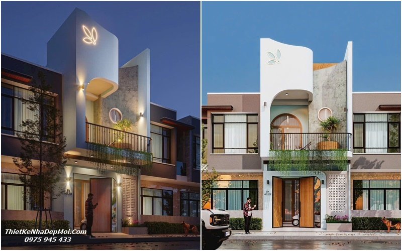 Bản vẽ xây nhà ống cấp 4 có tầng gác lửng mặt tiền 5m Nhà ống có tầng lửng diện tích 5x20m