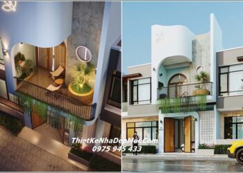 Bản vẽ nhà ống cấp 4 có tầng gác lửng 5x20