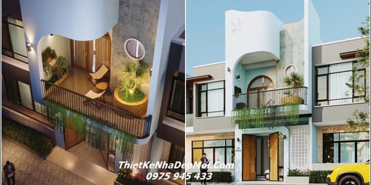 Bản vẽ xây nhà ống cấp 4 có tầng gác lửng mặt tiền 5m Bản vẽ nhà ống cấp 4 có tầng gác lửng 5x20